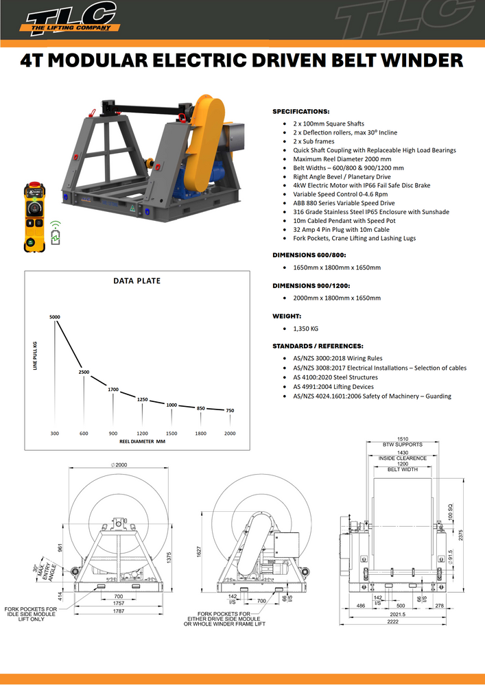 4T Modular Shop Belt Winder
