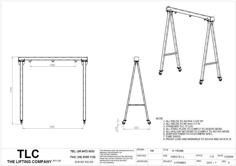 100kg A Frame Gantry(1591mm)