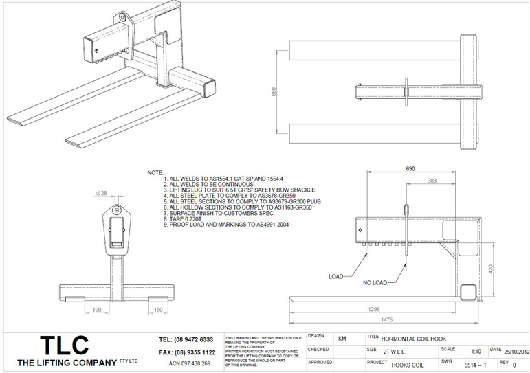 2T Horizontal Coil Hook