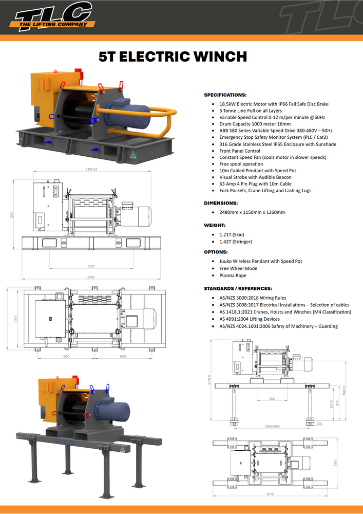 5T Ground/System Winch