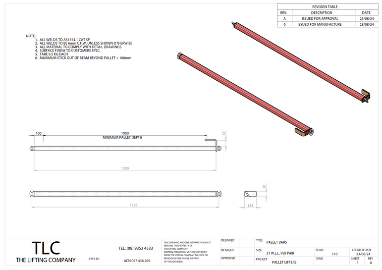 2T Pallet Bars - Standard
