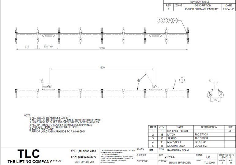 2T Ramshorn Spreader Beam