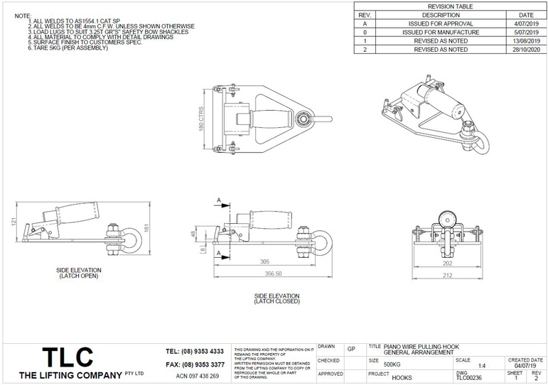 Piano Wire Pulling Hook