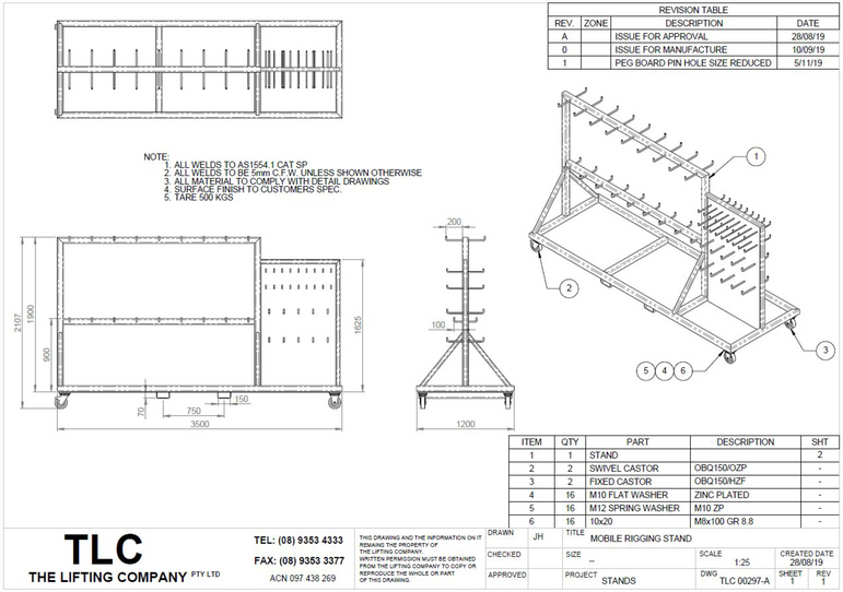 3T Mobile Rigging Rack