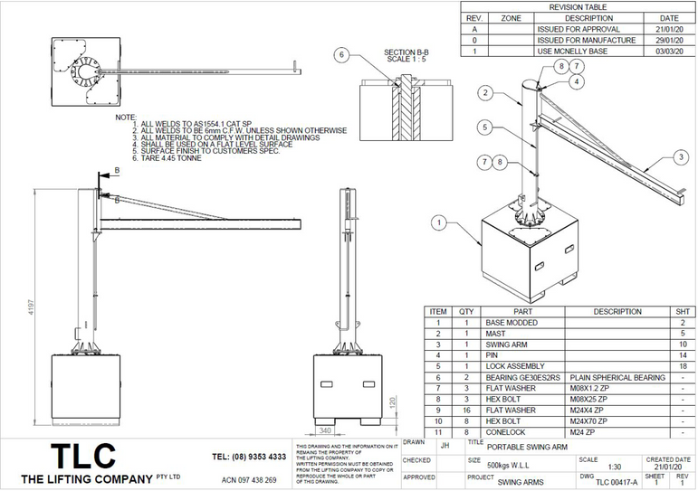 500kg Mobile Swingarm