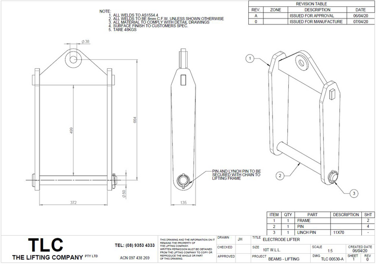 10T Electrode Lifter