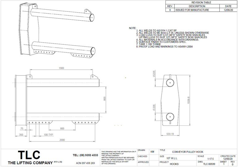10T Conveyor Pulley Hook