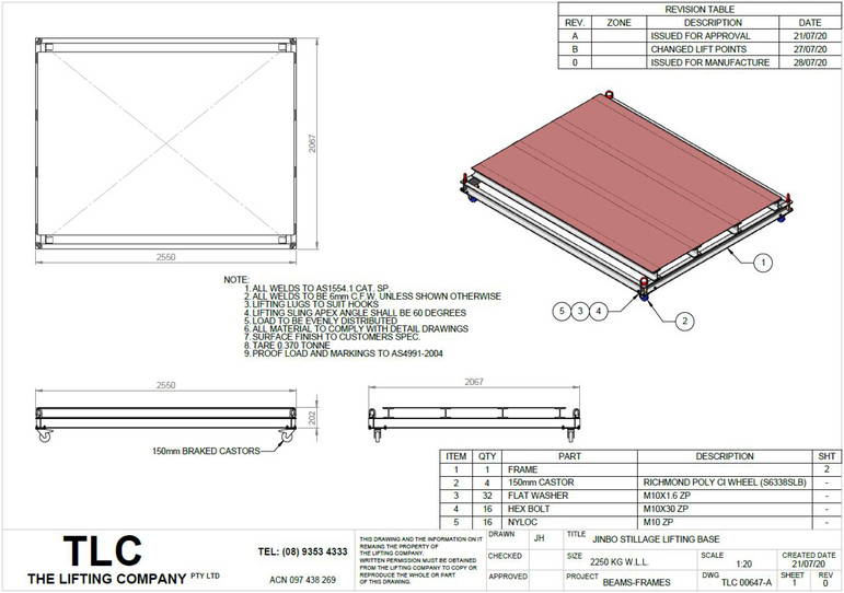 2250kg Jimbo Stillage Lifting Frame