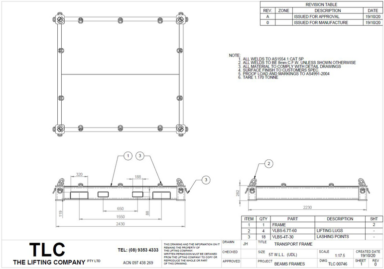 5T Flat Rack Transport Frame
