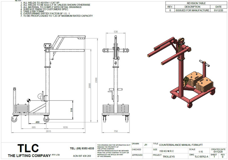 150kg Counterweight Hoist Trolley