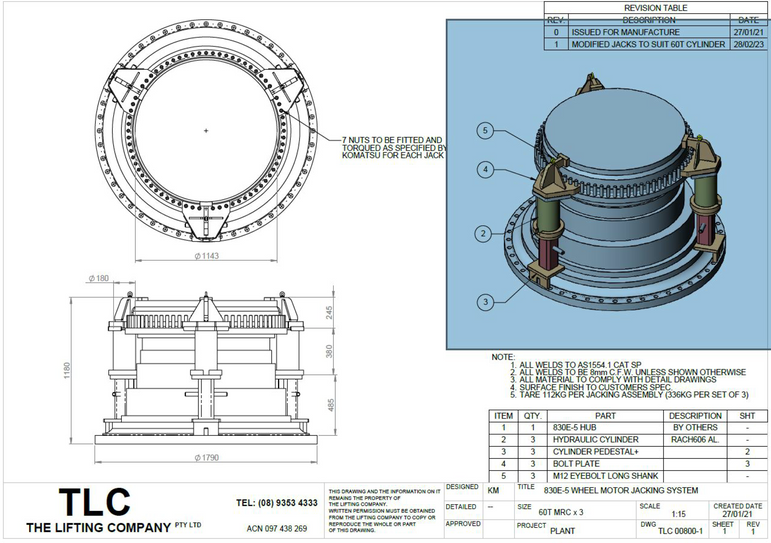 830E-5 Wheel Motor Jacking System