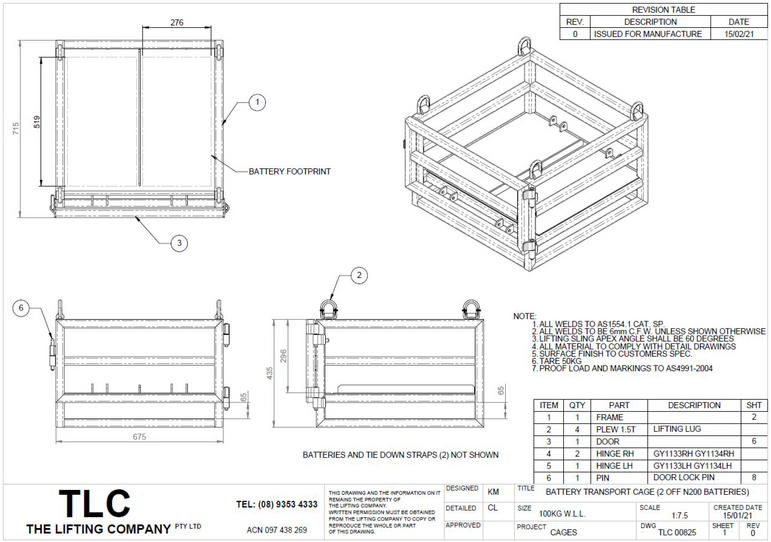 100kg N200 Battery Transport Cage