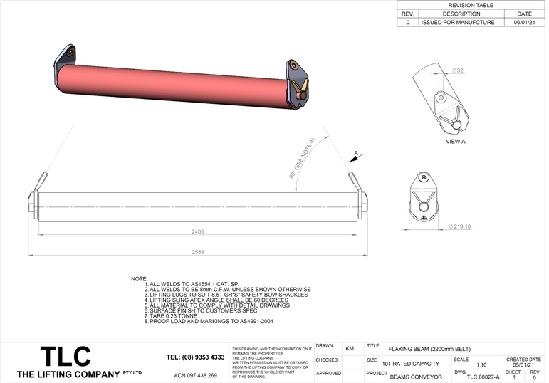 10T Conveyor Belt Roller Beam