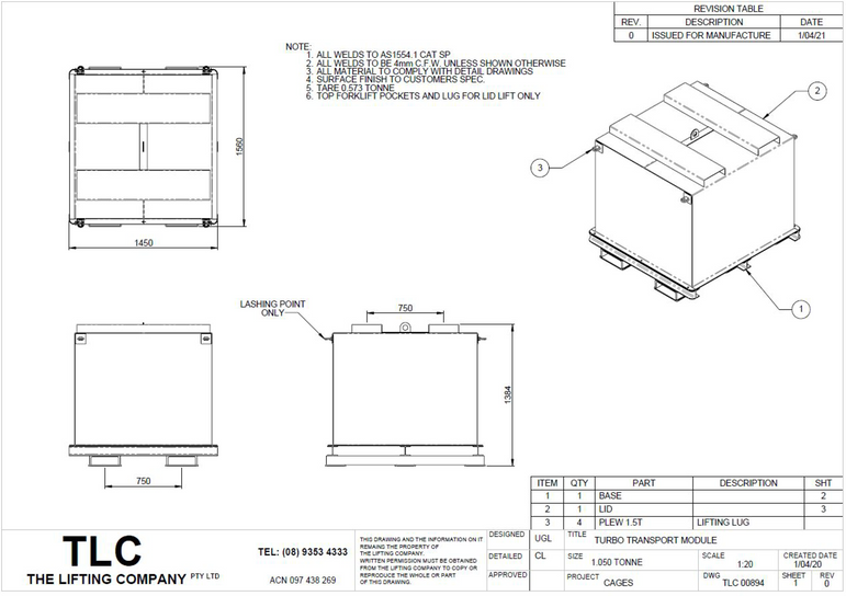 1.050T Turbo Transport Box