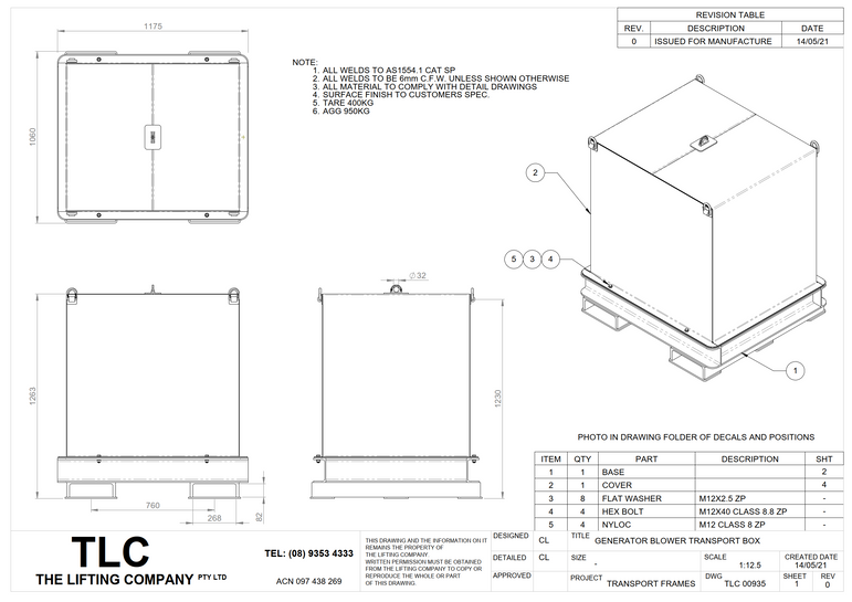 950kg Blower Transport Box