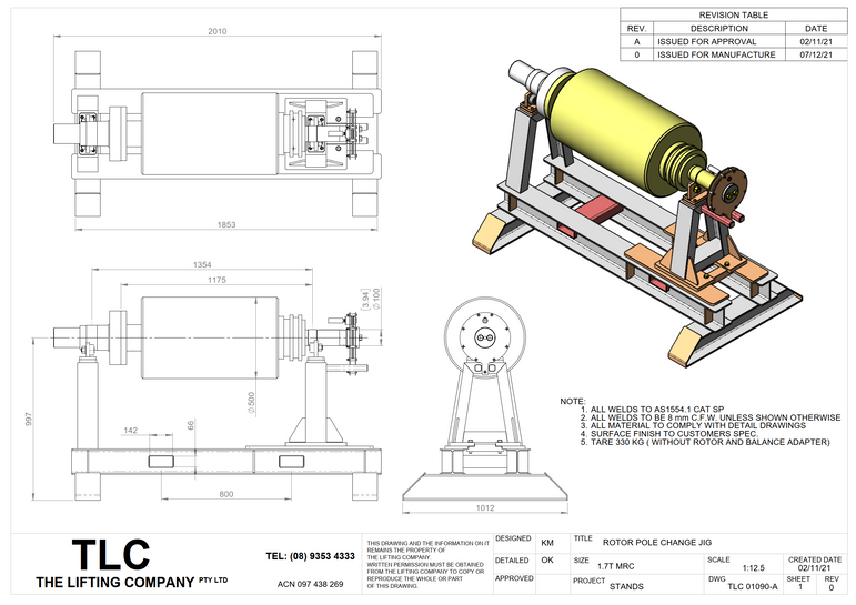 1.7T Rotor Poll Change Stand
