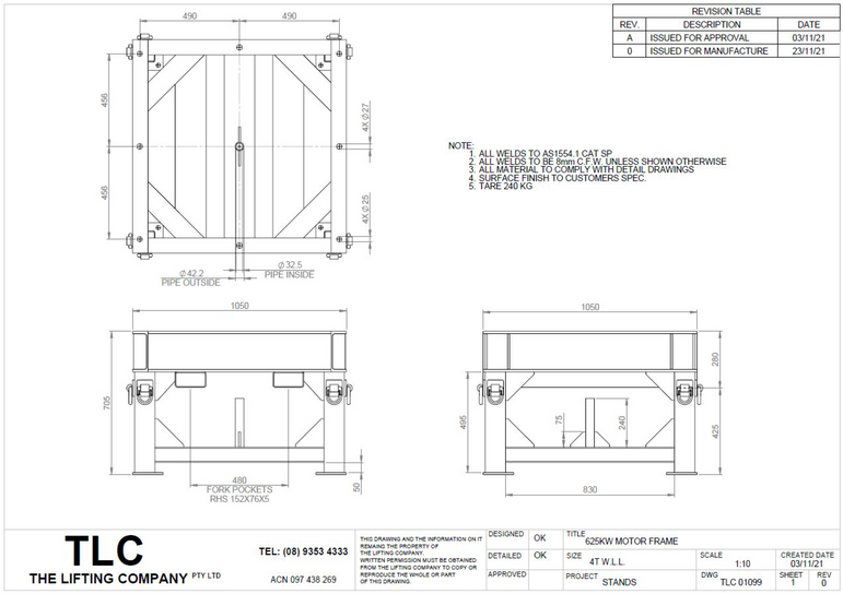 4T 625kW Motor Frame