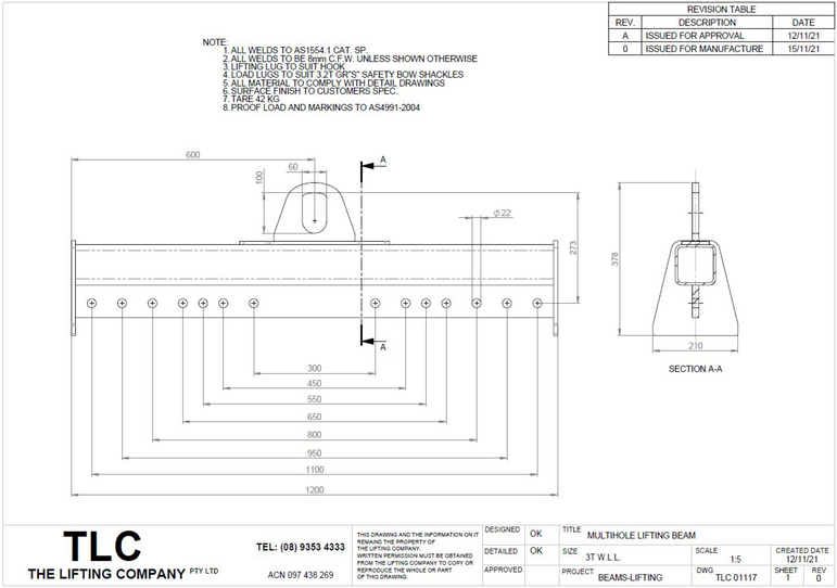 3T Multi Hole Lifting Beam