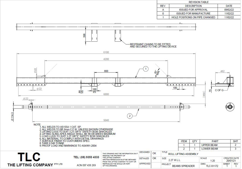 2.2T Roll Lifting Assembly