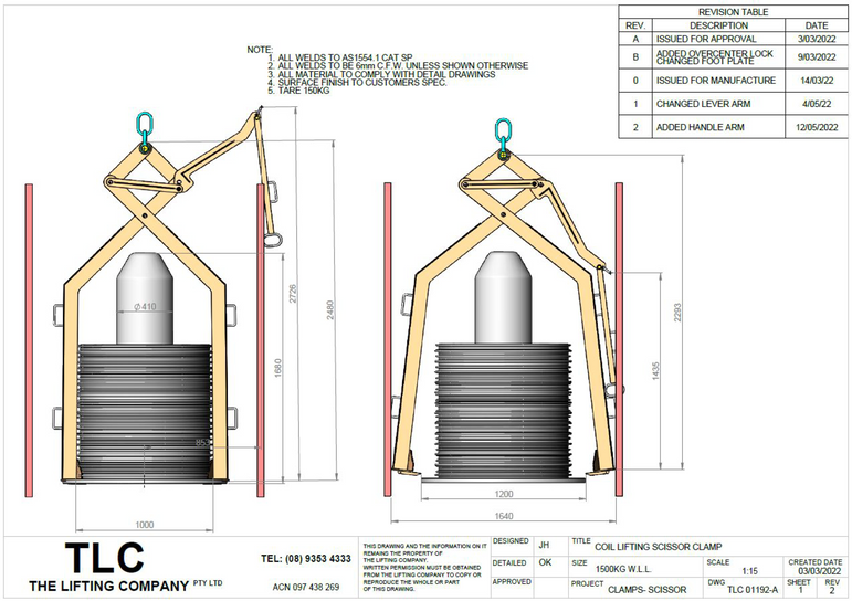 1500kg Coil Scissor Clamp