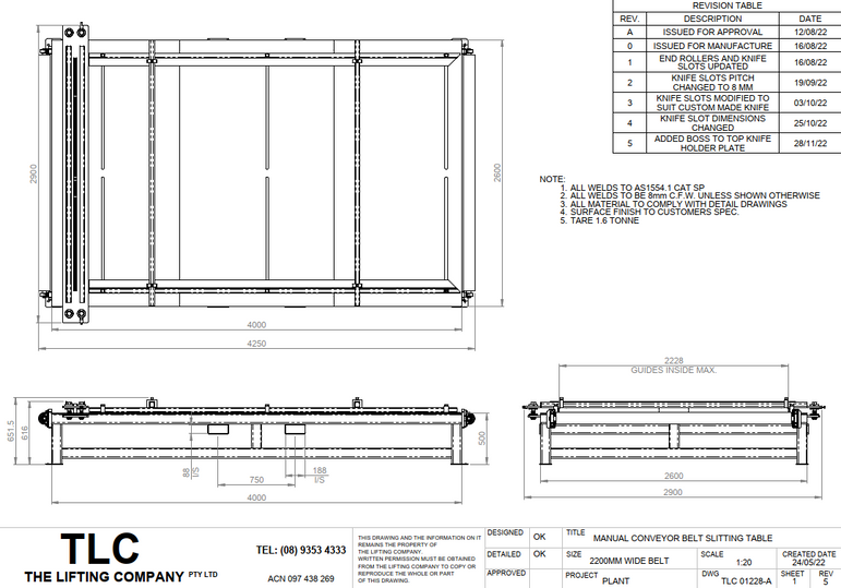 Manually Driven Slitting Table