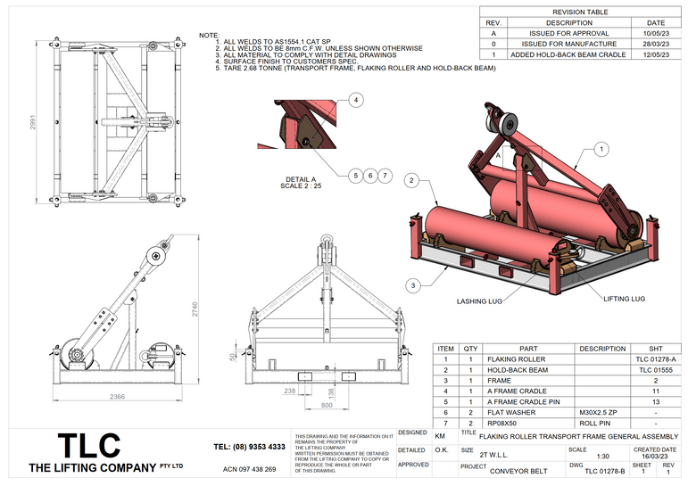 40T Flaking Roller And Transport Frame