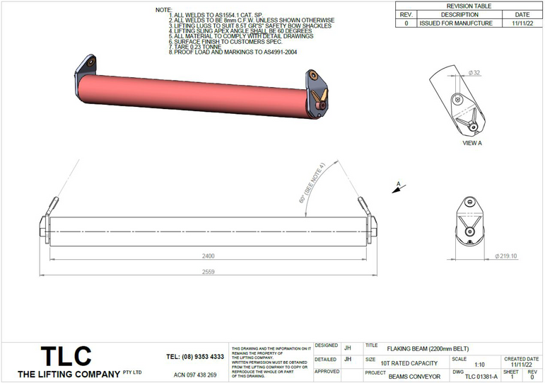 10T Flaking Beam (2200mm)