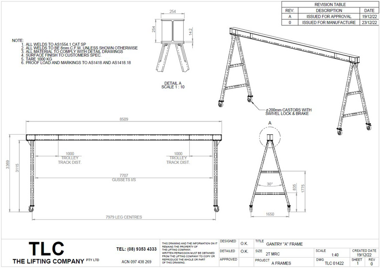 2T A Frame Gantry(8509mm)