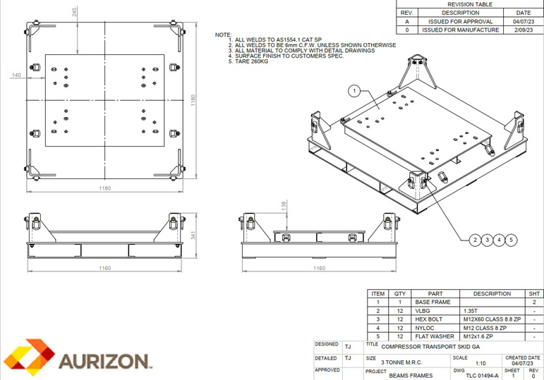 3T Compressor Transport Skid
