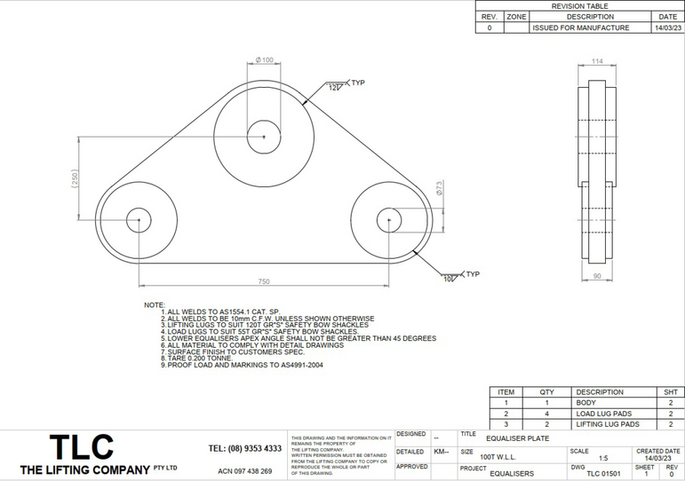 100T Equaliser Plate