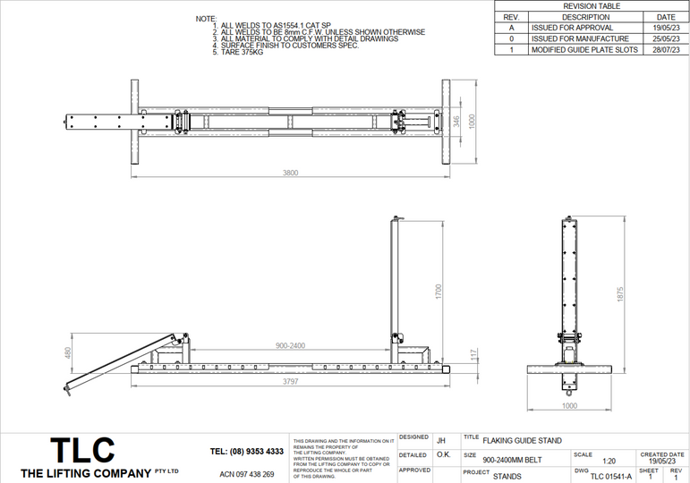 Flaking Guide Stand and Transport Frame