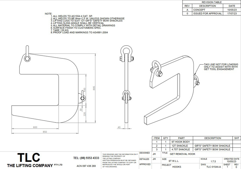 6T Get Tool Removal Hook