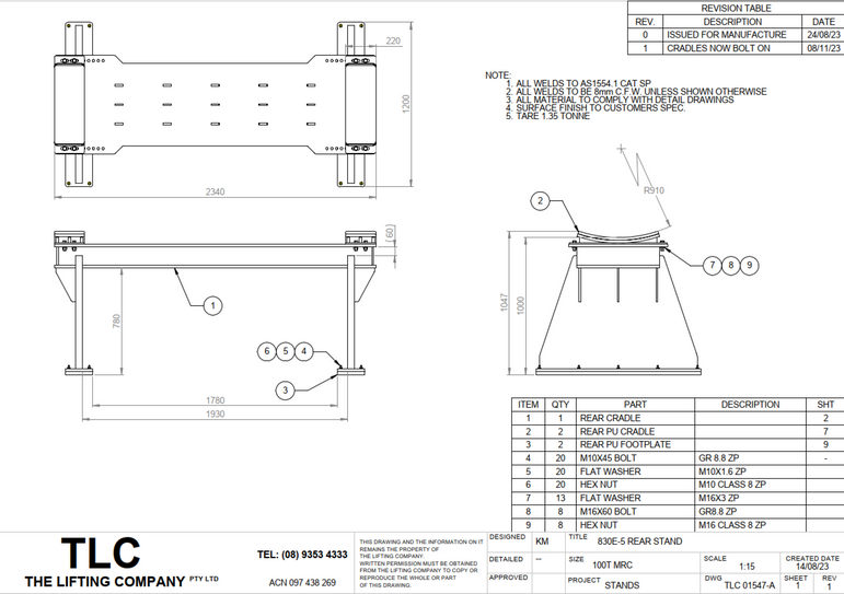 100T Front and Rear Stands