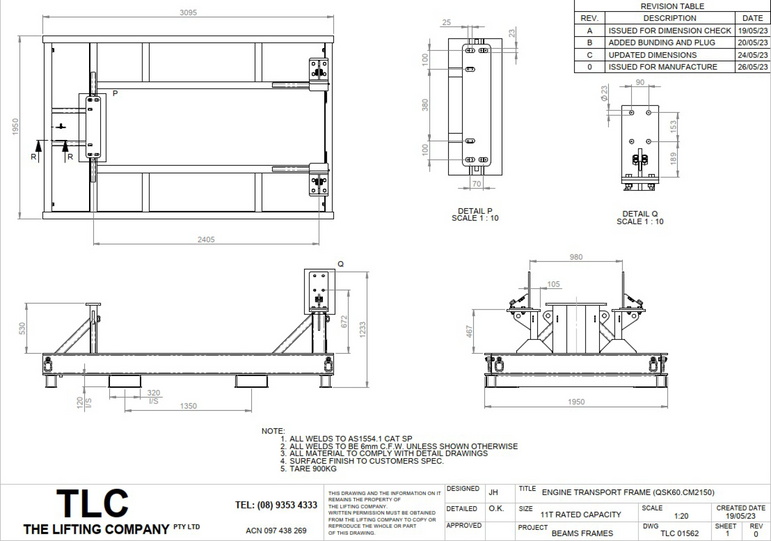 11T Engine Transport Frame