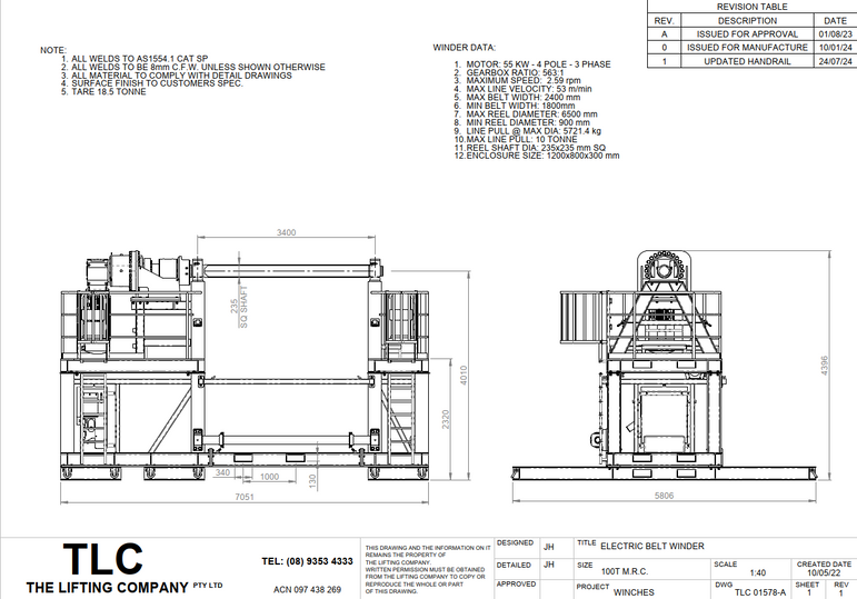 100T Electric Belt Winder