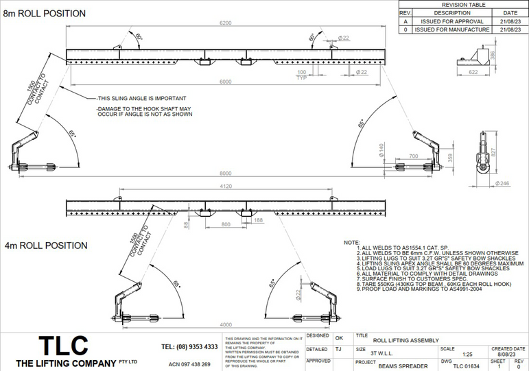 3T Roll Lifting Beam Assembly