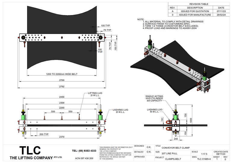 20T Hydraulic Belt Clamp