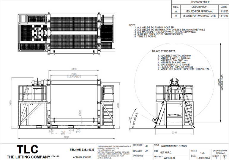 60T / 30T Let Off Stand