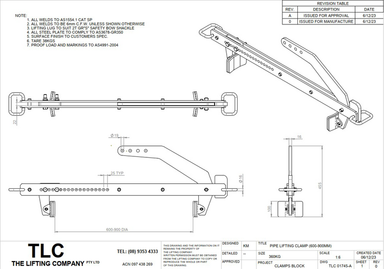360kg Pipe Lifting Clamp