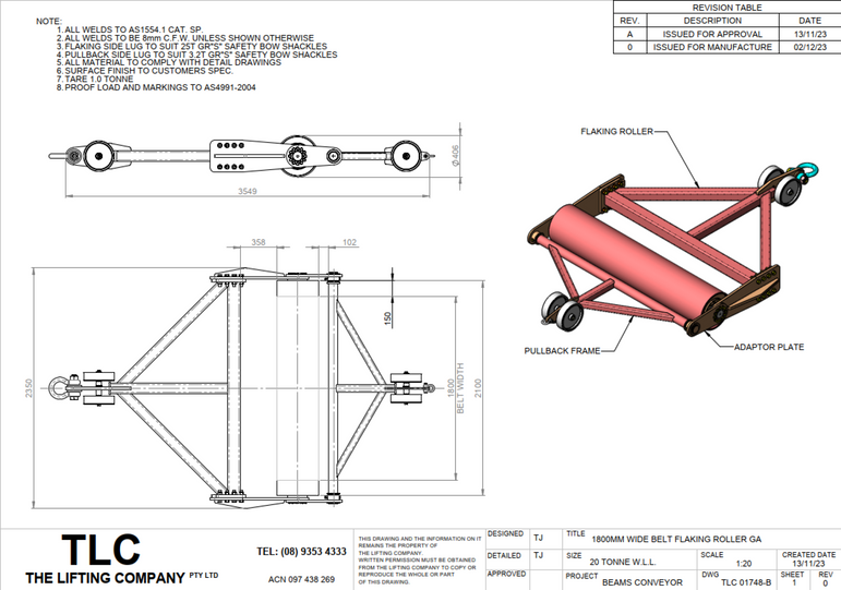 20T Flaking Roller And Transport Frame