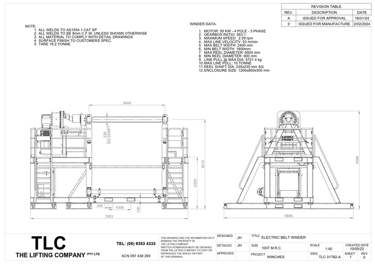 100T M.R.C. Electric Belt Winder