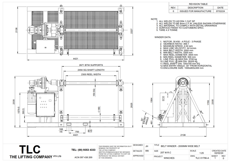 25T M.R.C. Belt Winder