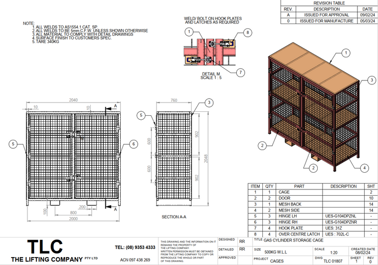 500kg Gas Cylinder Storage Cage