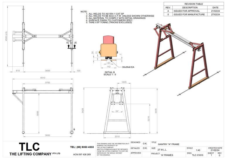 2T Gantry A Frame(4510mm)
