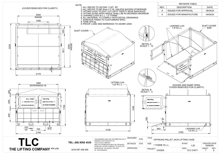 1T Pallet Jack Lifting Cage