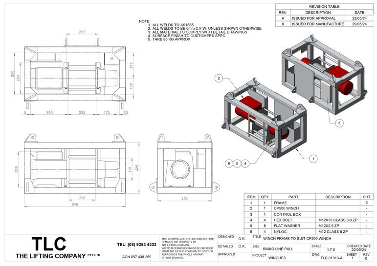 500kg Stripping Winch Frame (CP500)