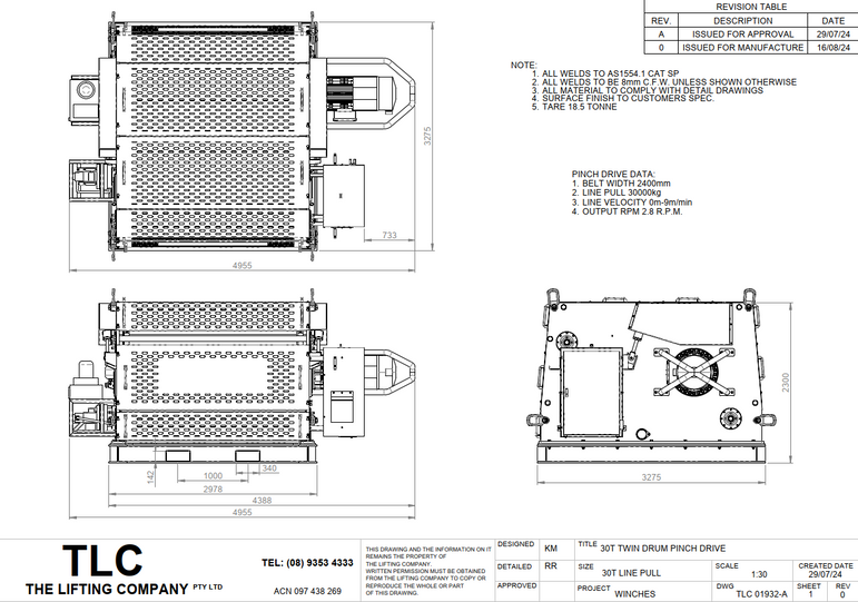 30T Twin Drum Pinch Drive