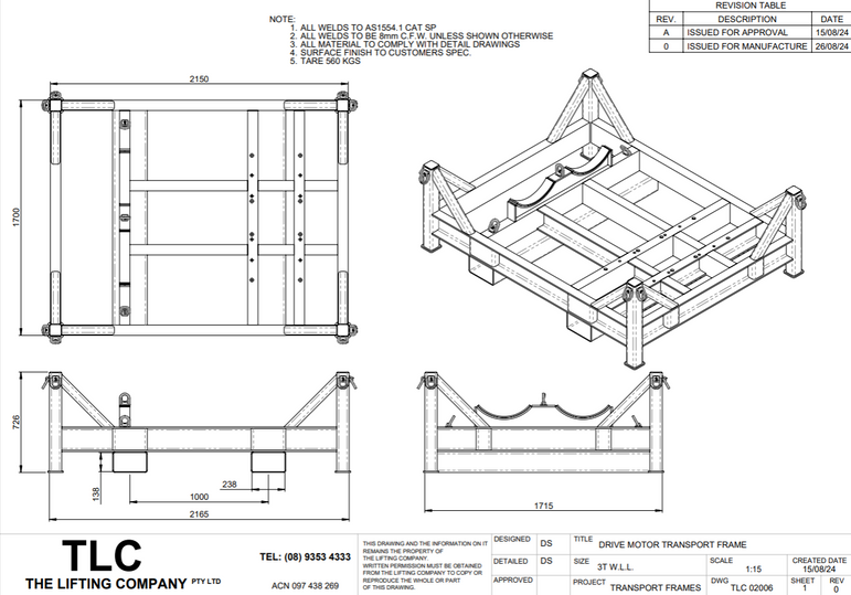 3T Drive Motor Transport Frame
