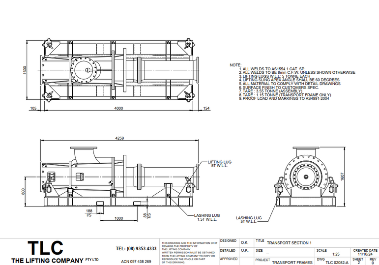 2.5T Burrup Pump Transport Frame Assmebly