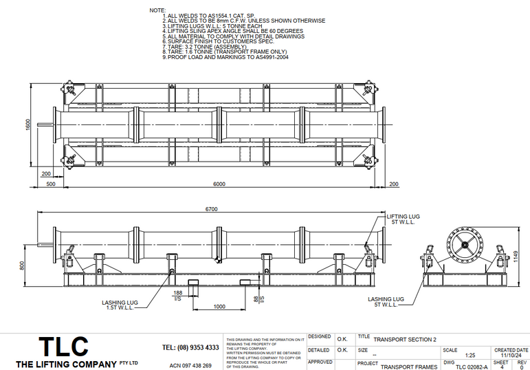 2.5T Burrup Pump Transport Frame Assmebly